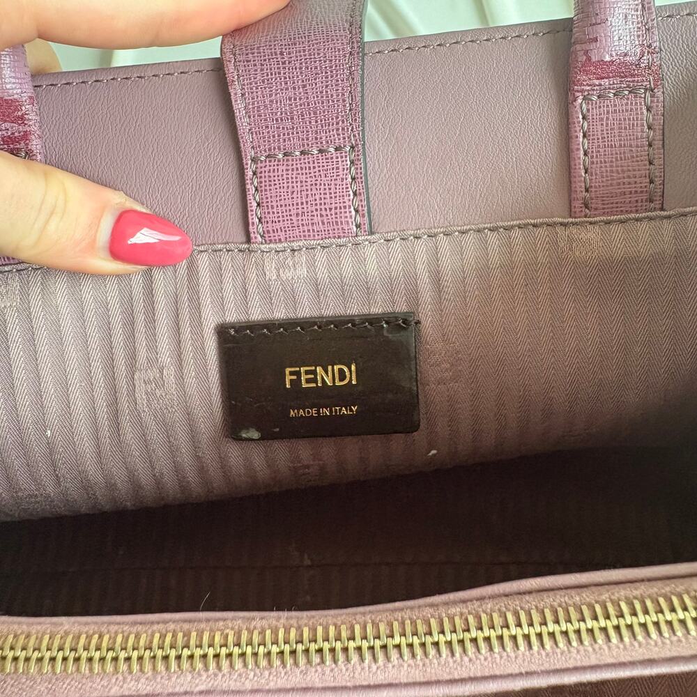 Fendi 2Jours Tote - Lilac/Old Rose Vitello Elite Leather - Picture 6 of 16